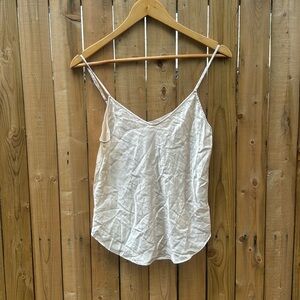 Reformation 100% silk slim tank top cream color soft bridal women’s blouse